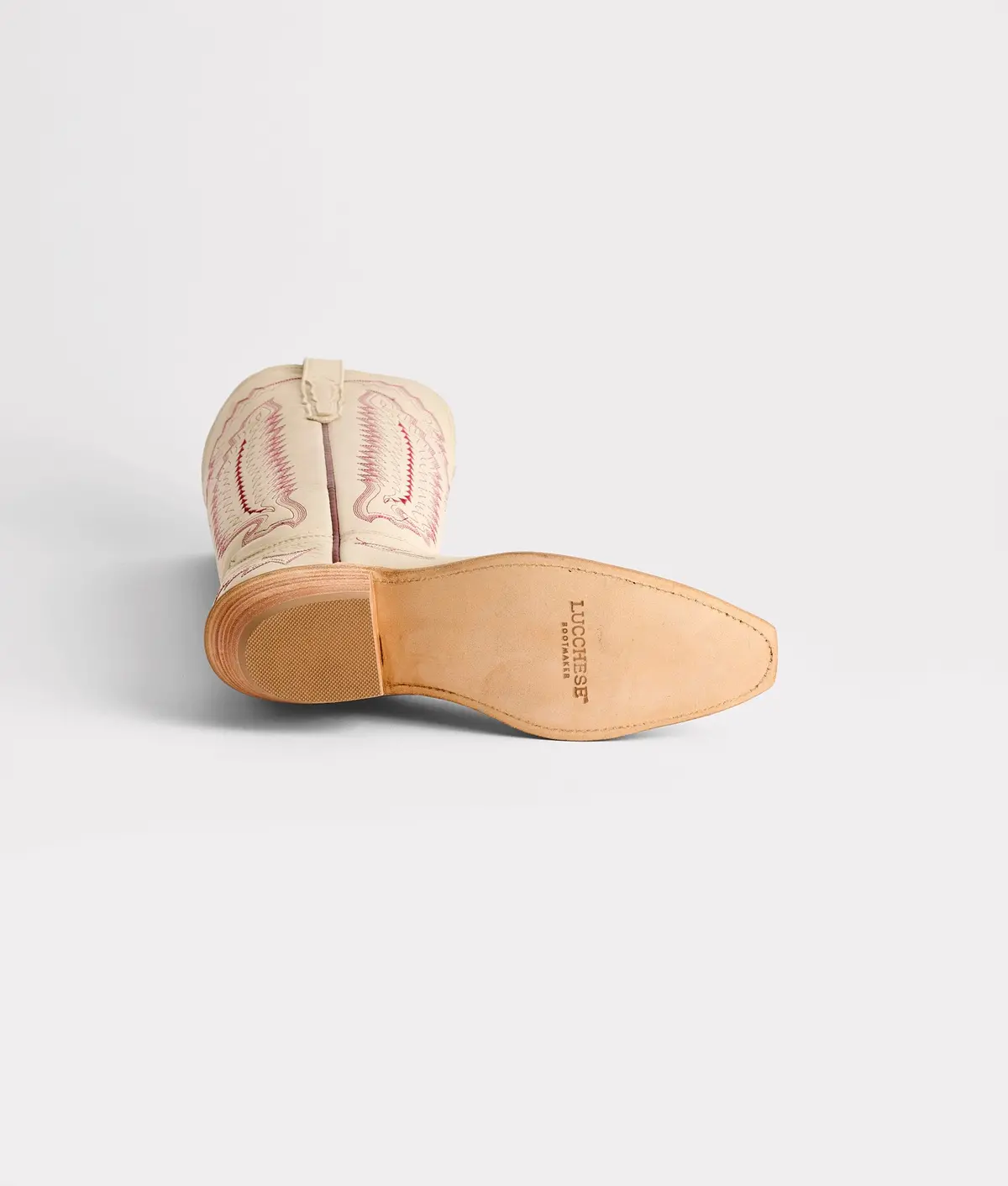 Priscilla :: Glitz Cream W/ Maroon Stitching 7