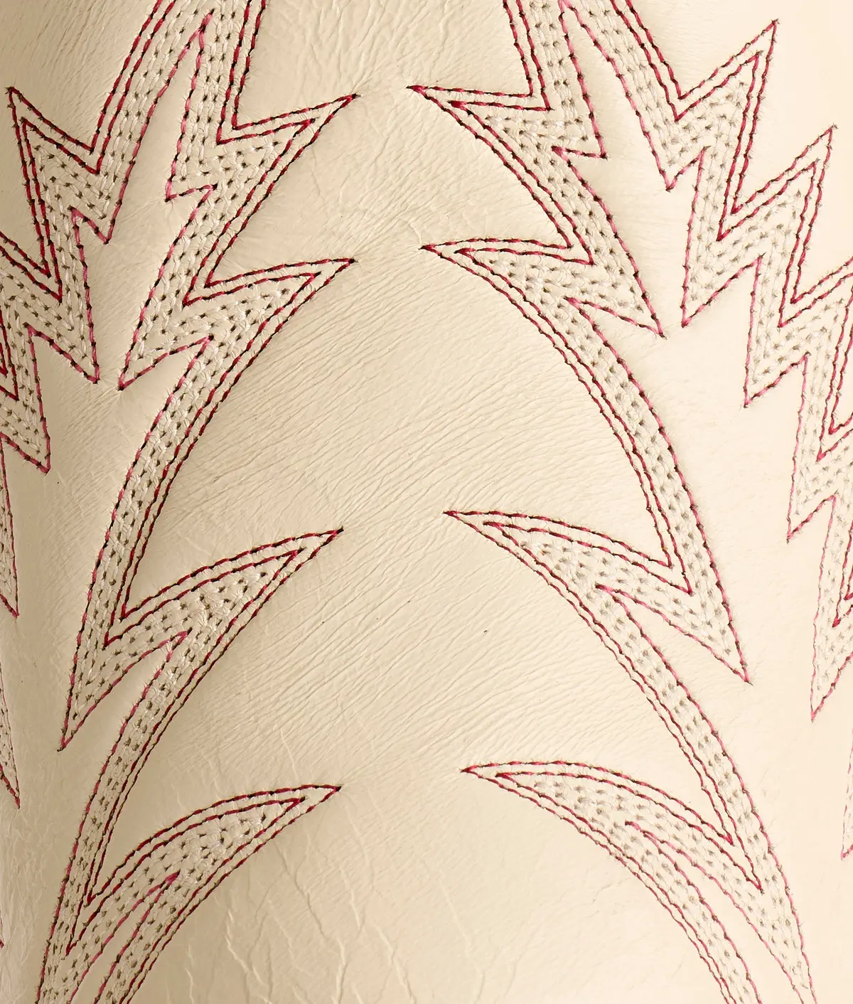 Priscilla :: Glitz Cream W/ Maroon Stitching 10