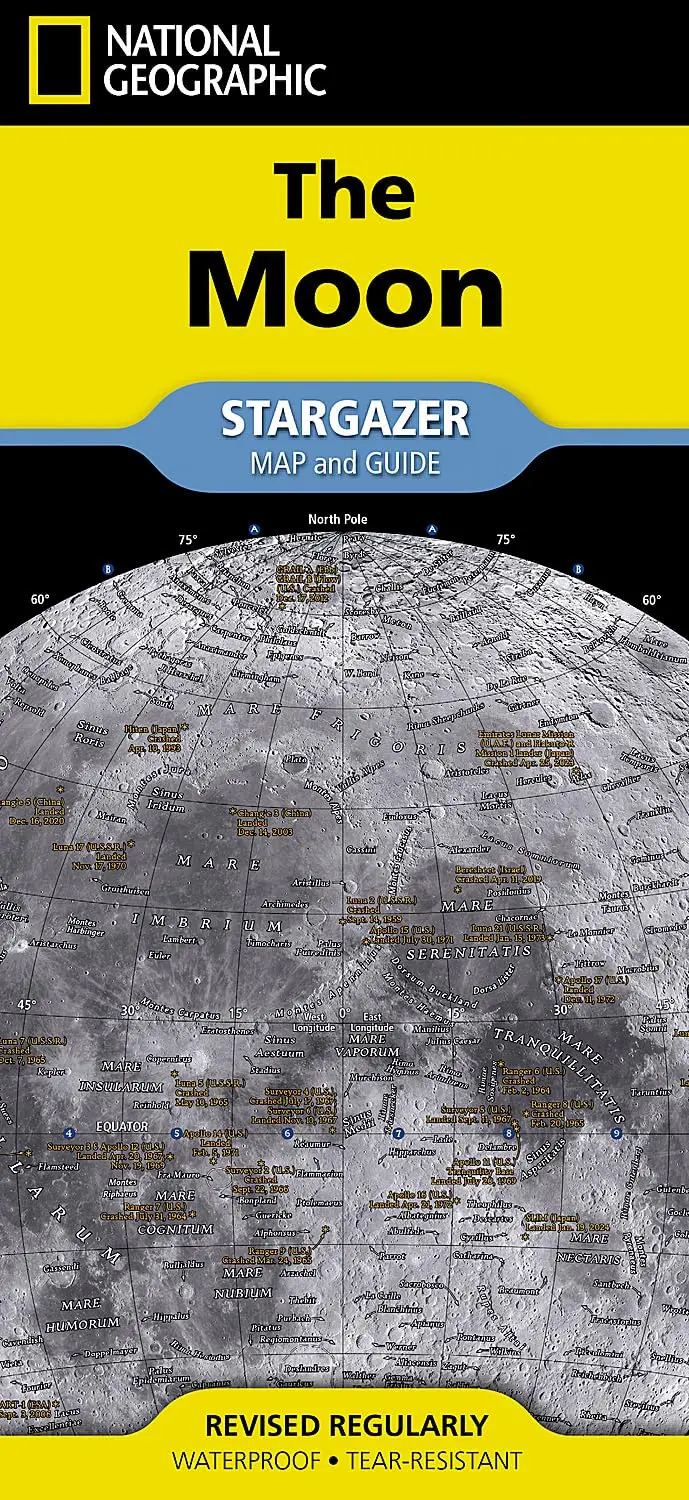 National Geographic The Moon Stargazer Map And Guide 1