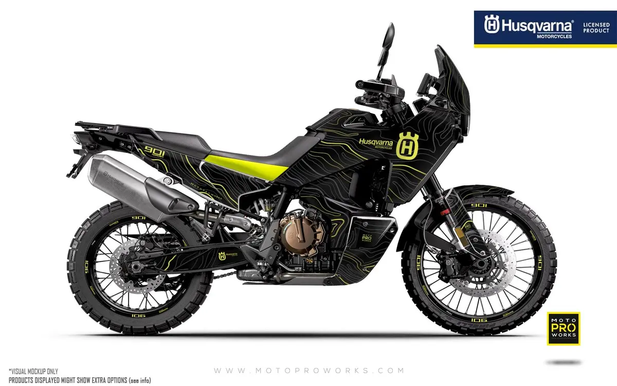 Husqvarna Norden 901 Graphics - "Topography" (Black/Yellow) 1