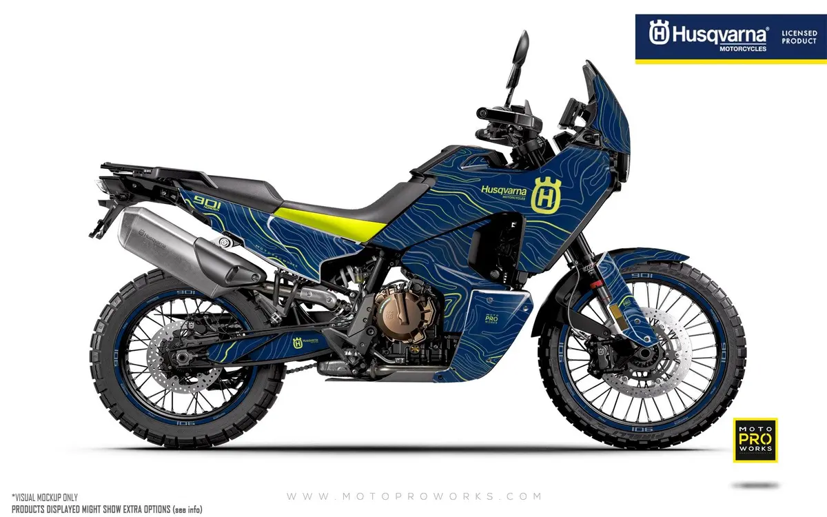 Husqvarna Norden 901 Graphics - "Topography" (Blue/Yellow) 1