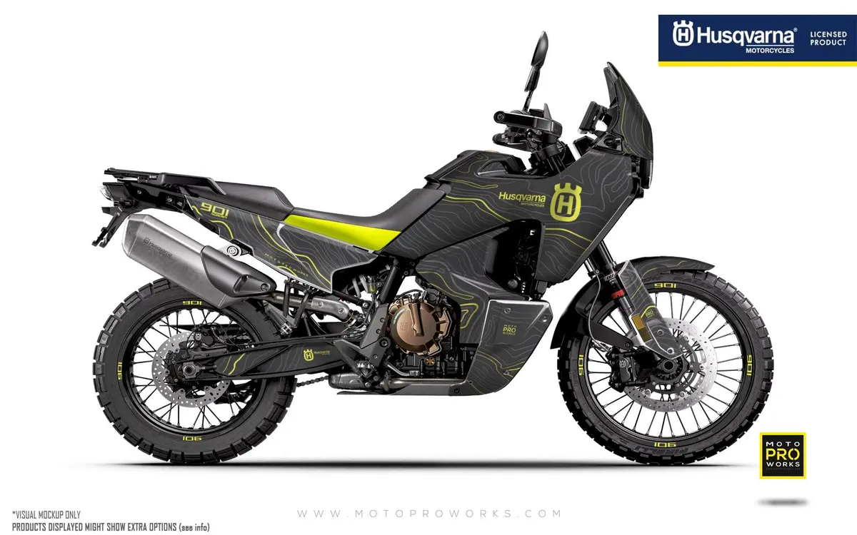 Husqvarna Norden 901 Graphics - "Topography" (Grey/Yellow) 1