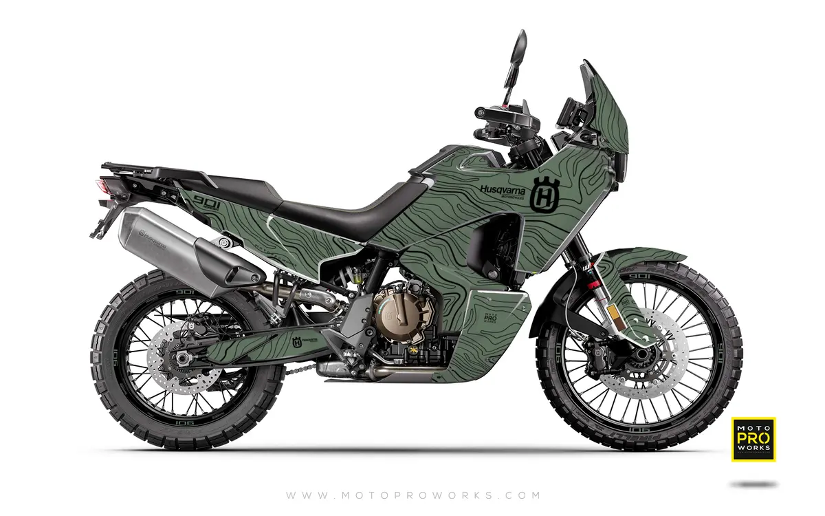 Husqvarna Norden 901 Graphics - "Topography" (Moss) 1