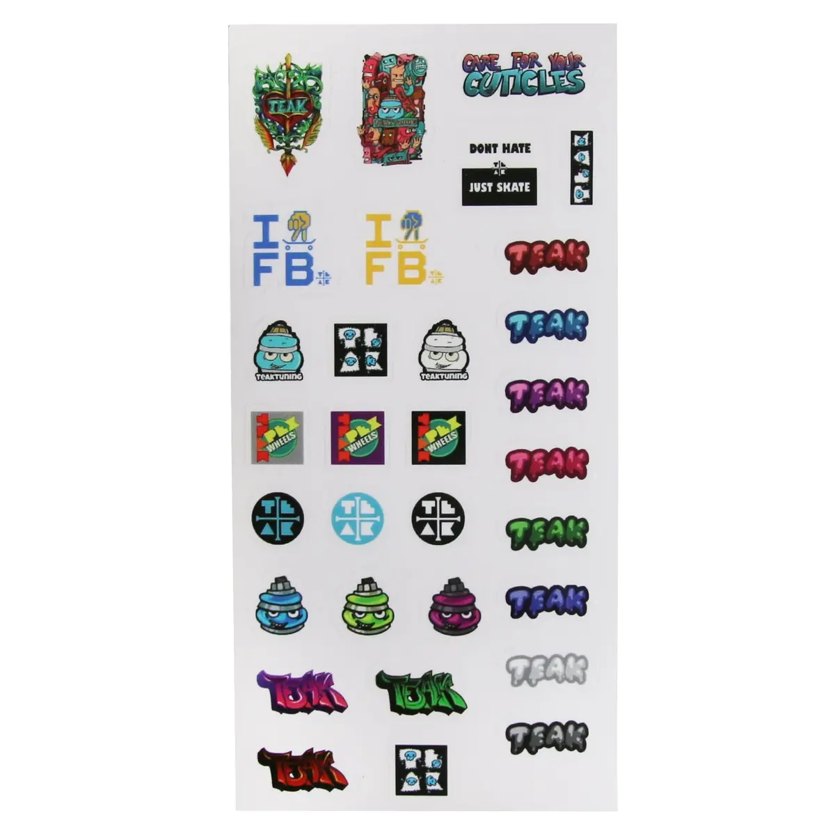 Teak Mini Stickers Sheet - Classic Edition - 31 Premium Glossy Mini Stickers 1