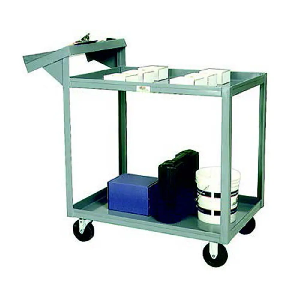 Efficient Order Picking Truck - 600 Lbs Capacity, 2 Steel Shelves 1