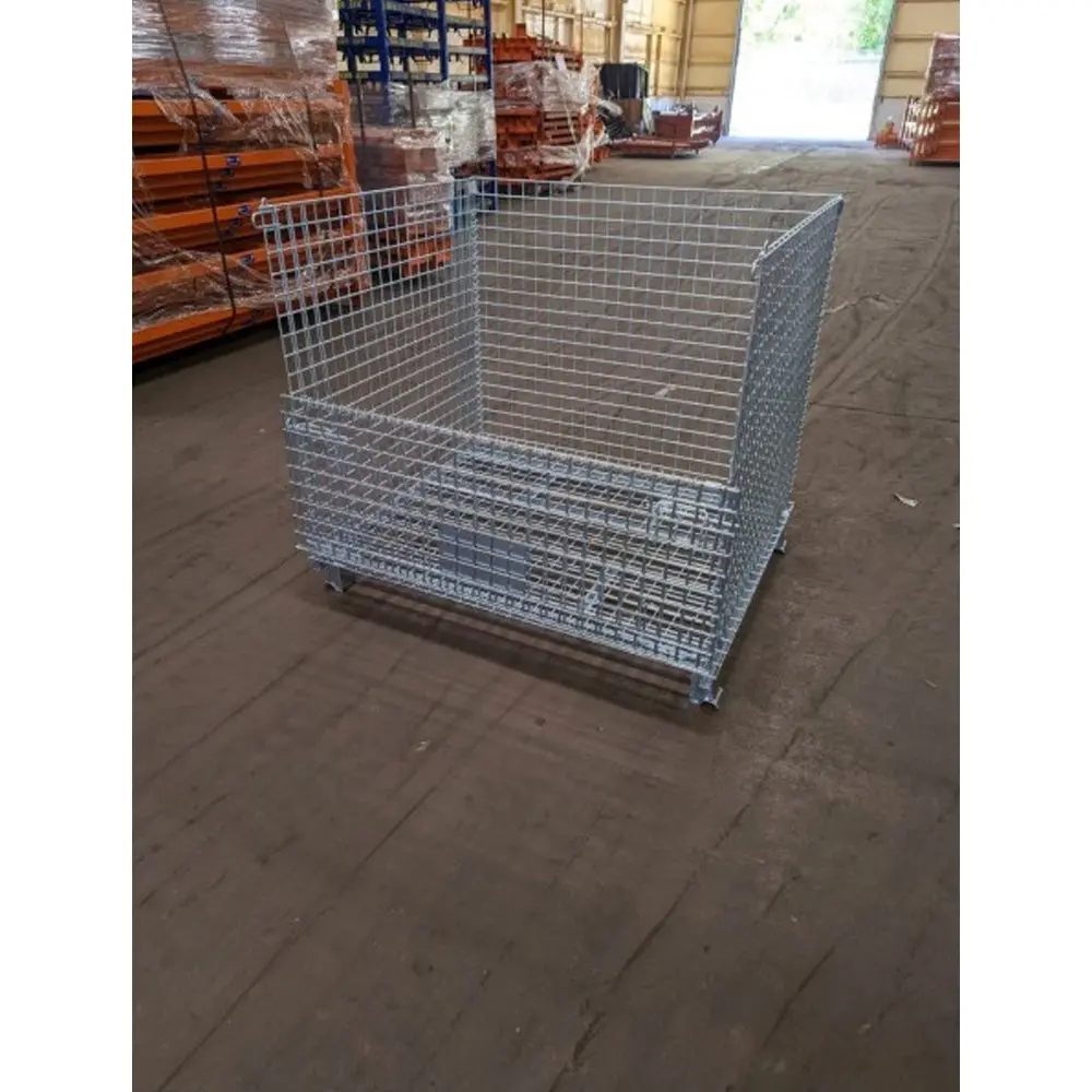 Heavy-Duty Collapsible Wire Bulk Containers With Drop Gate 1