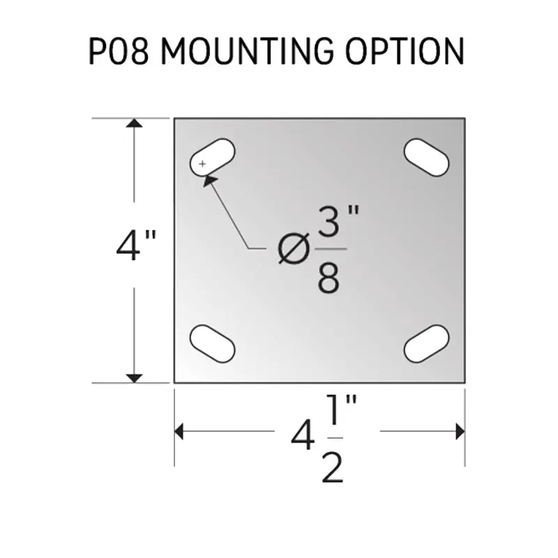 5 X 2" Zinc, Rigid Caster Top Plate Mount - C009.003 2