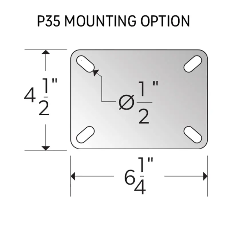 8 X 3" Zinc, Kingpinless Rigid Caster Top Plate Mount - C014.211 2