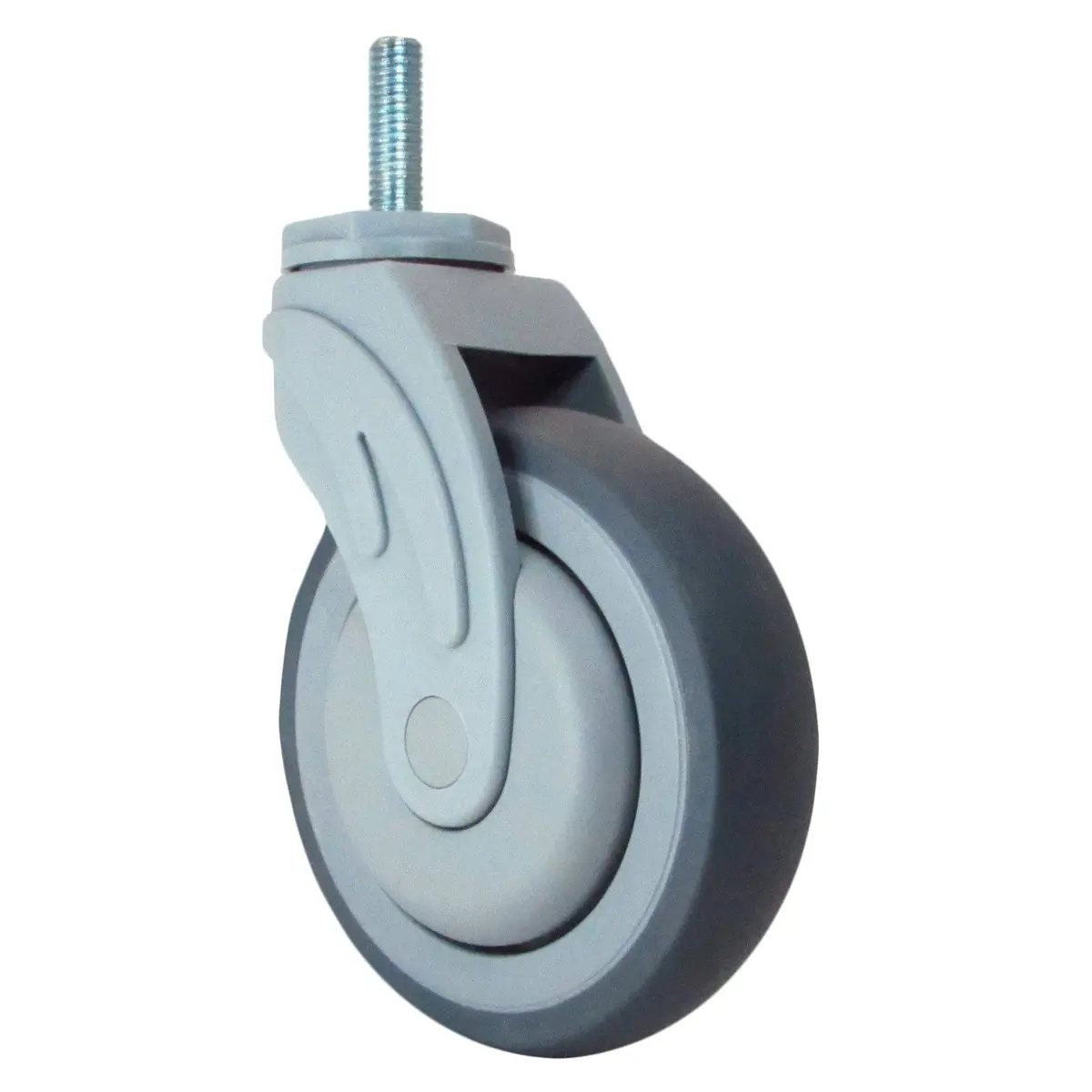 5" X 1-1/4" Polimed Wheel Threaded Swivel Stem Caster (1/2") 300 Lbs. Cap 1