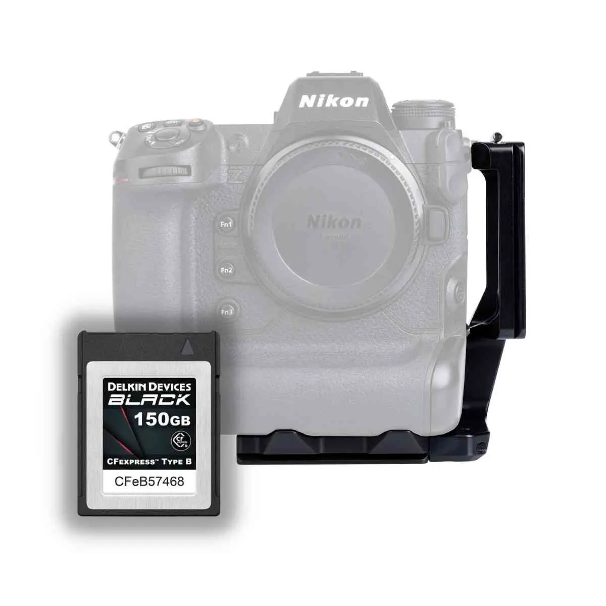 Bundle | Plnz9 L-Bracket For Nikon Z9 With Delkin Black 150Gb Cfexpress Type-B 1