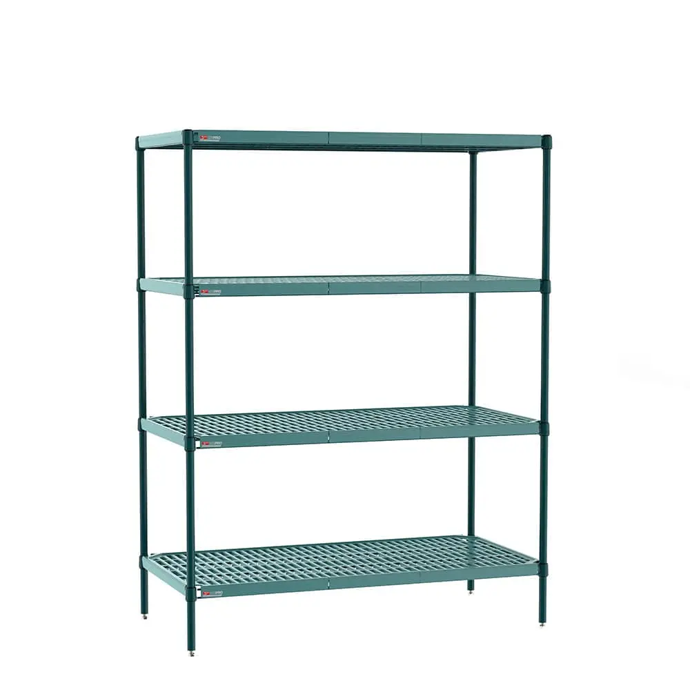 Metro - S-4 Super Erecta Pro Industrial Wire 4-Shelf Restaurant Shelving Starter Unit With Removable Plastic Mats 1