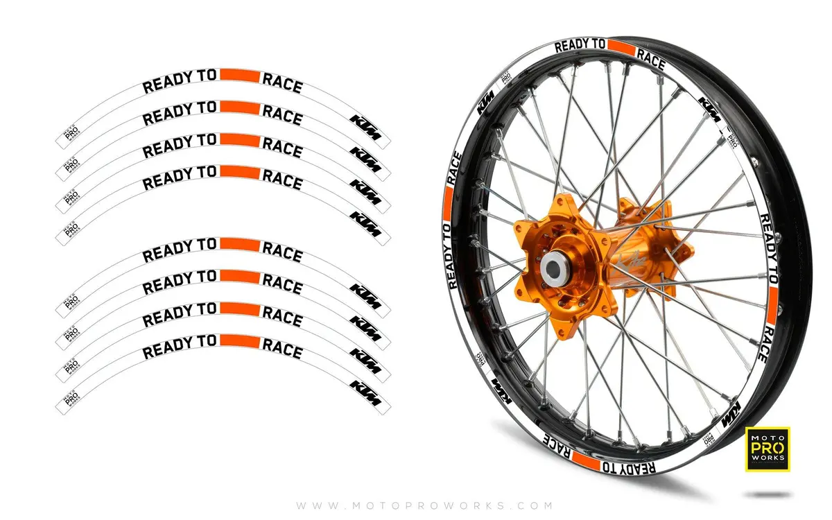 Rim Stripes - Ktm "Ready To Race 2022" (White) 1