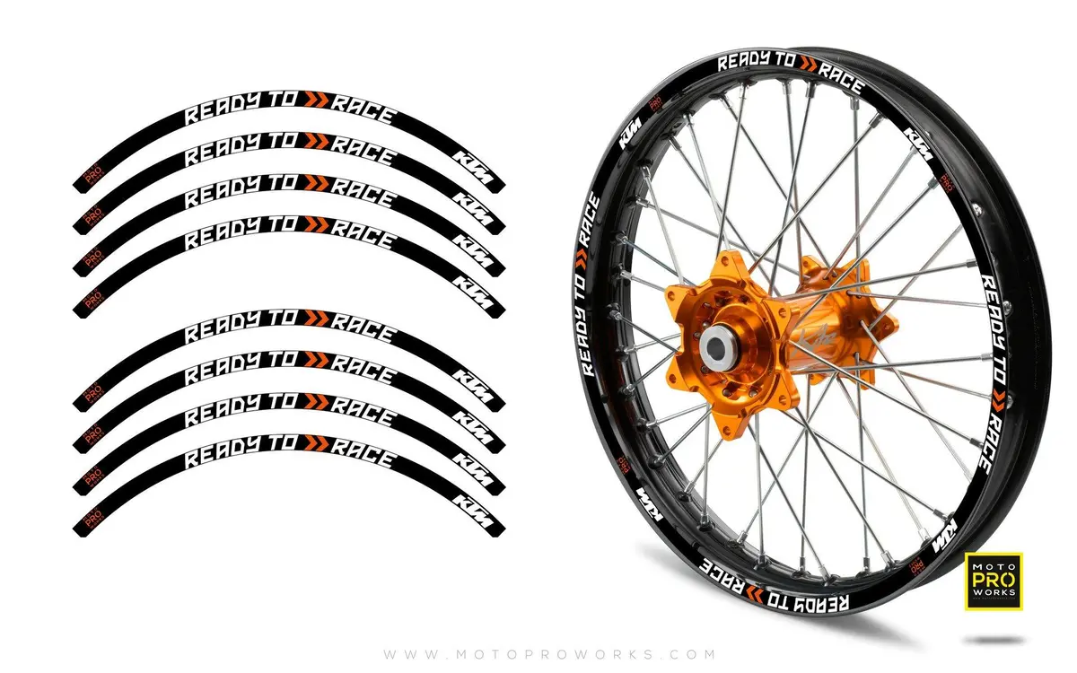 Rim Stripes - Ktm "Ready To Race" (Black) 1