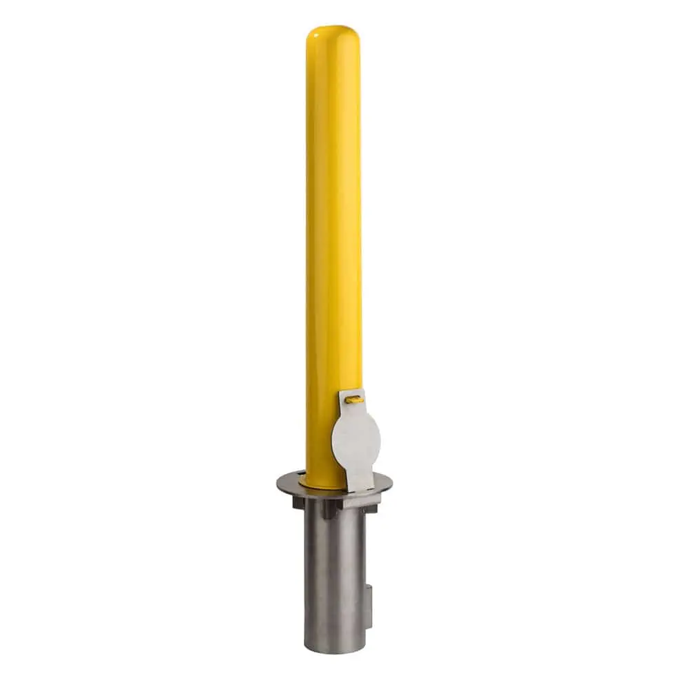 4" Removable Carbon Steel Bollard With Embedment Sleeve (36 Inch Height) 1