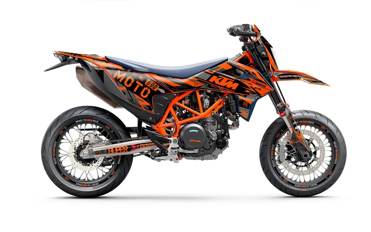 Ktm 690 Enduro Graphics - "Phantom" (Orange) 1