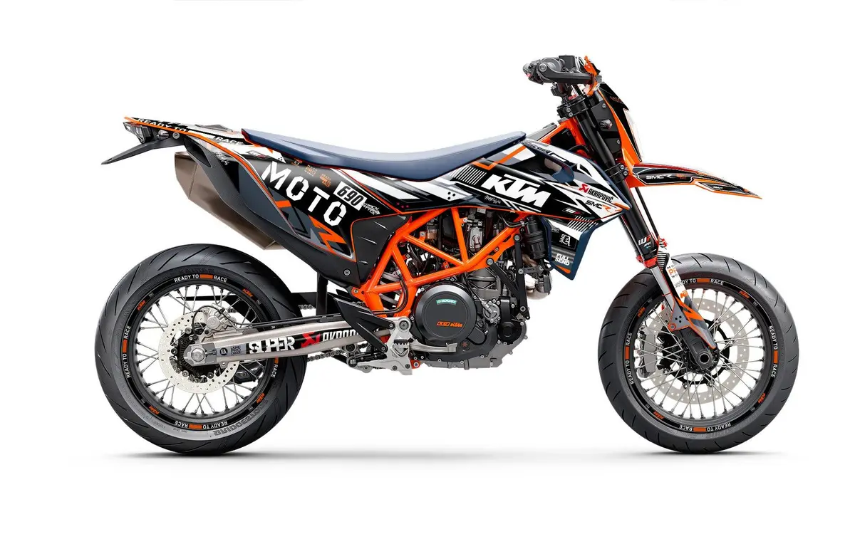 Ktm 690 Smc-R Graphics - "Phantom" (White) 1