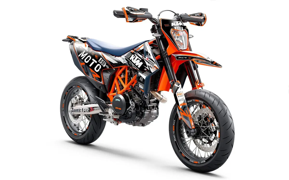 Ktm 690 Smc-R Graphics - "Phantom" (White) 2