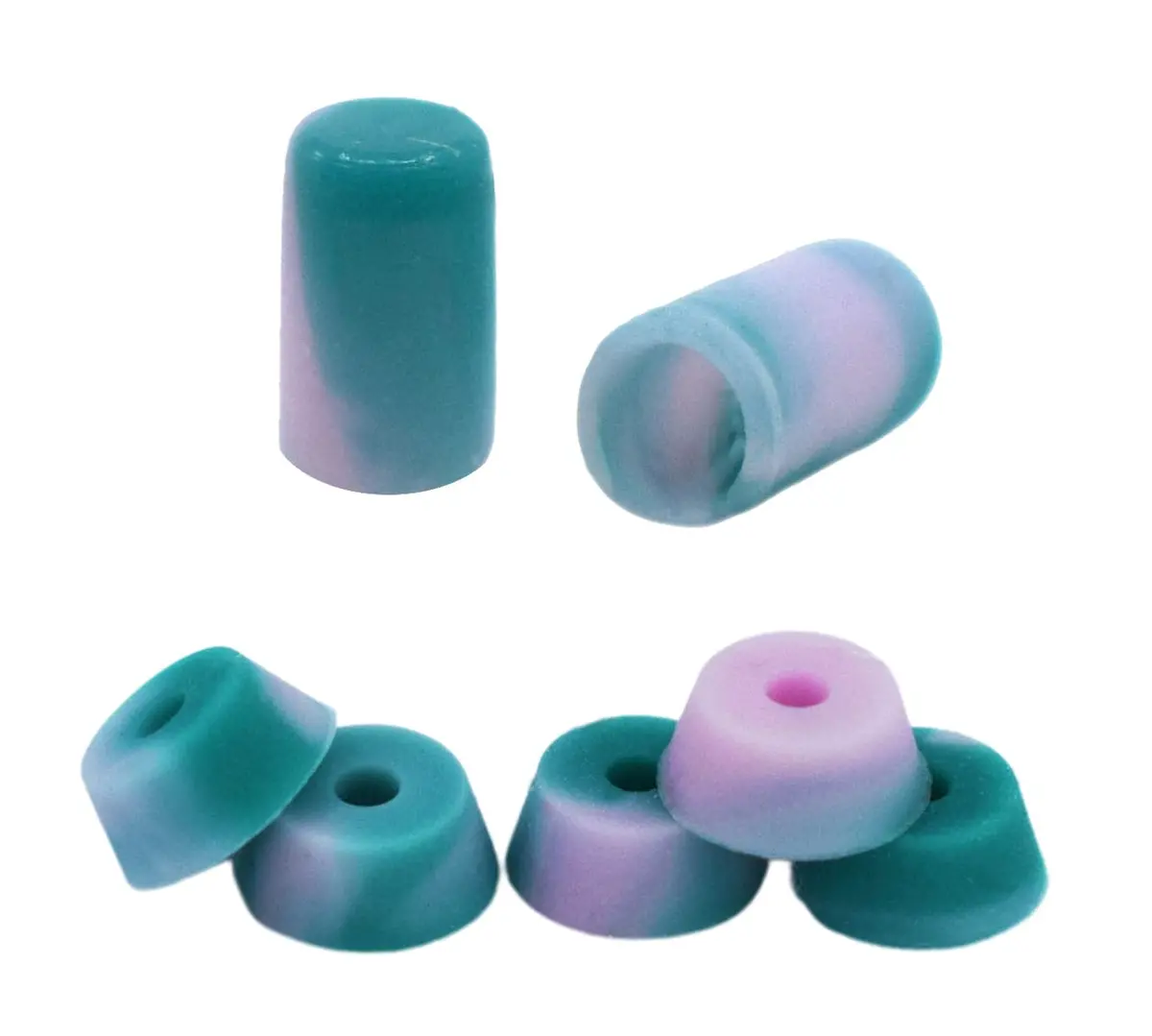 Pro Duro Pivot Cups Fingerboard Tuning Kit - Set Of 2 Pivot Cups & Pro Duro Bubble Bushings Set - Teal & Pink Swirl Colorway 1