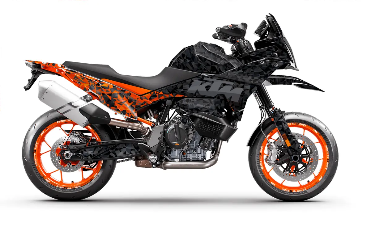 Ktm 890 Smt Graphics - "Polyatomic" (Black/Orange) 1