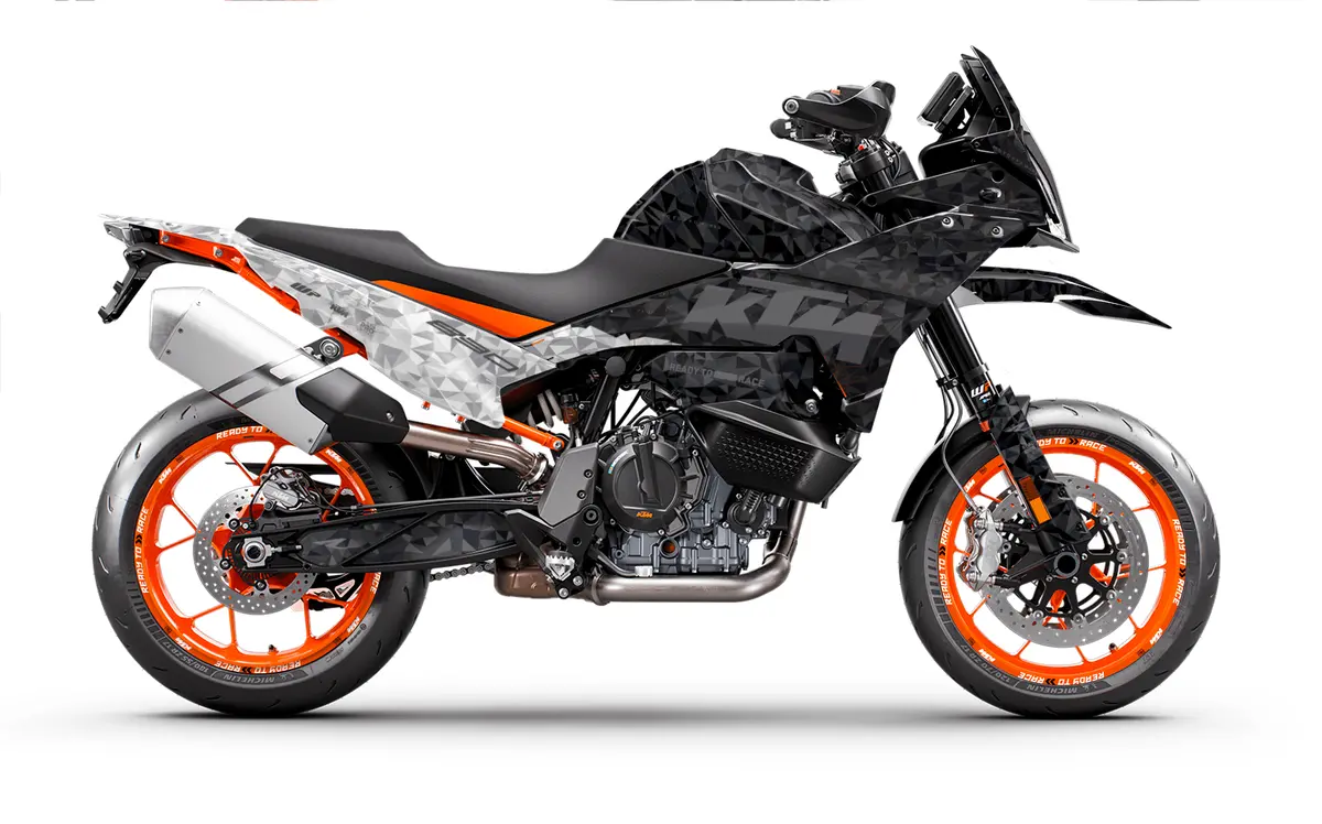 Ktm 890 Smt Graphics - "Polyatomic" (Black/White) 1