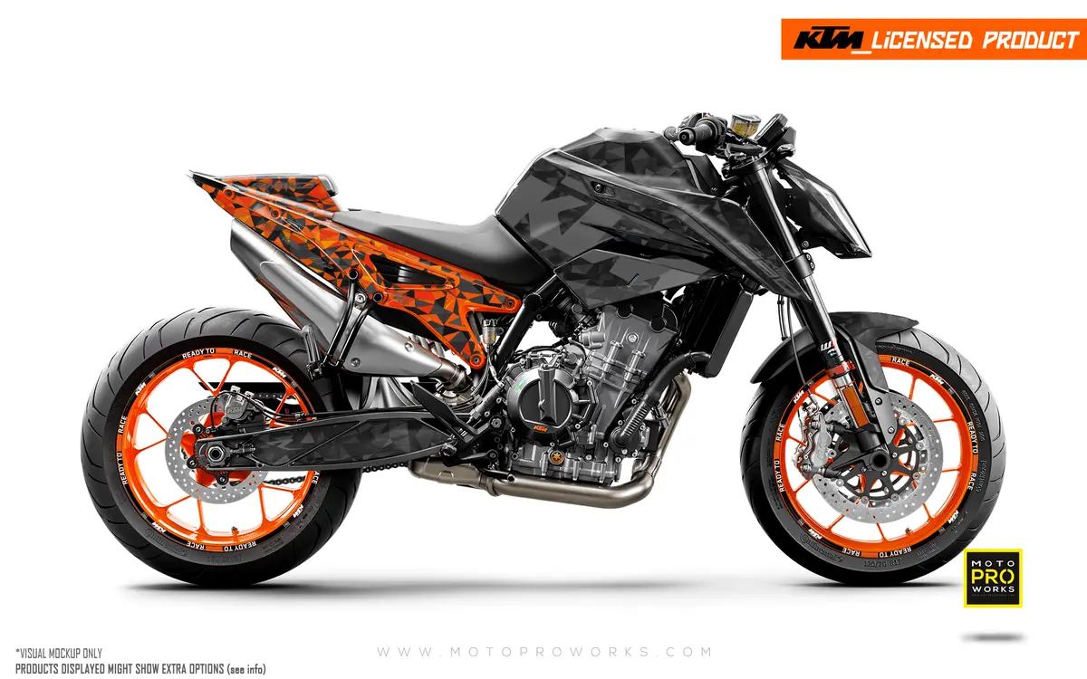 Ktm 790/890 Duke Graphics - "Polyatomic" (Black/Orange) 1