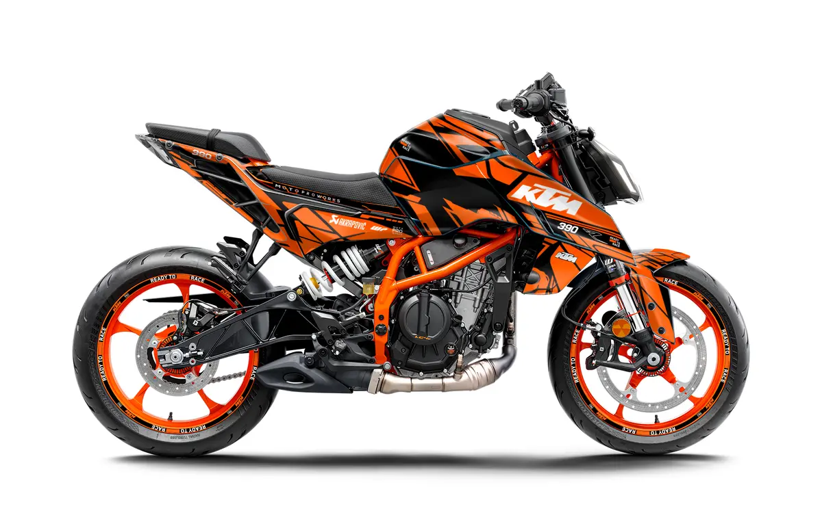 Ktm 390 Duke Graphics - "Pulse" (Black/Orange) 1