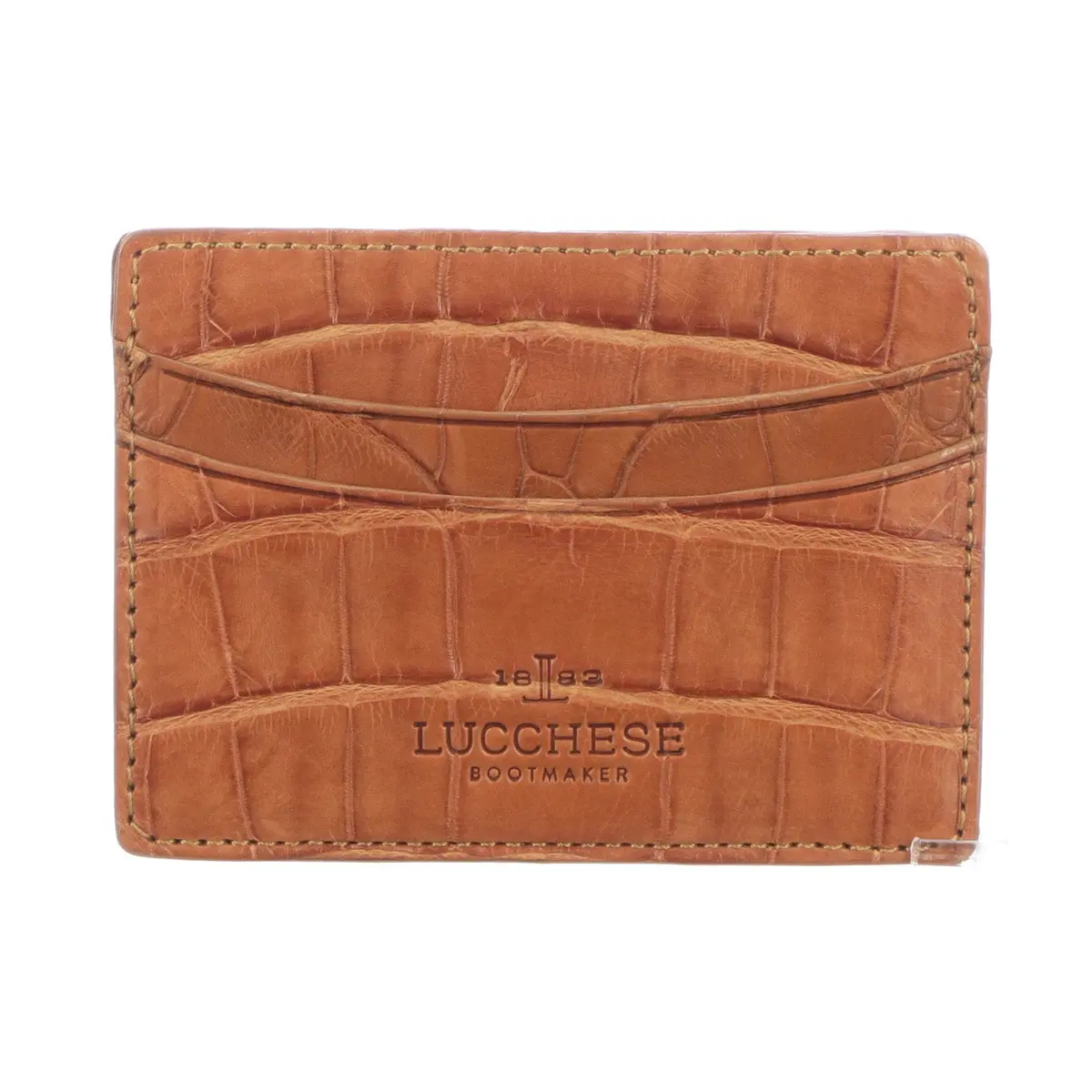 Credit Card Case – Crocodile ::  Cognac 1