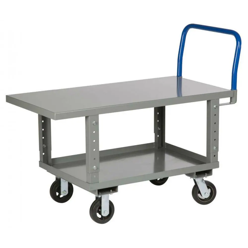 Adjustable Work Height Platform Truck W/ Lower Shelf 1