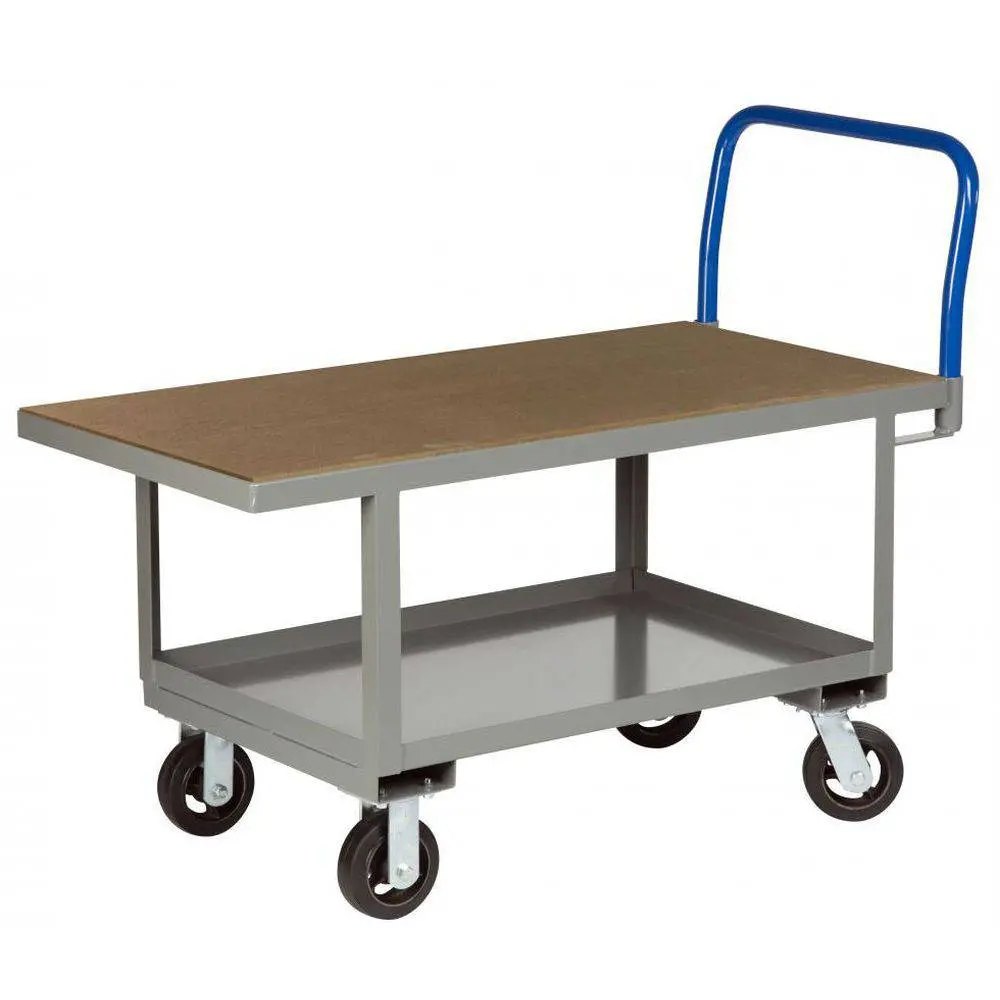 Fixed Work Height Plarform Truck W/ Lower Shelf And Wood Deck 1