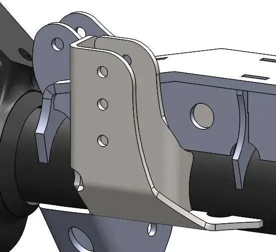 Raised Trackbar Bracket For 3.5" Diameter Front Axle 1