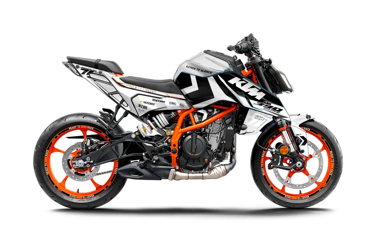 Ktm 390 Duke 2024-2025 Graphics - "Rasorblade" (White) 1