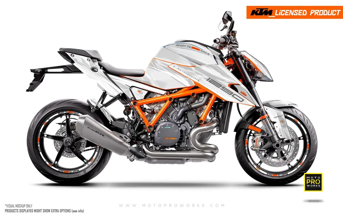 Ktm 1290 Super Duke R Graphics - "Ripple" (White) 1