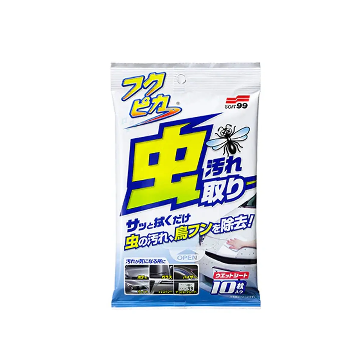 Soft99 Fukupika Bugs & Droppings Removal Wipes 1