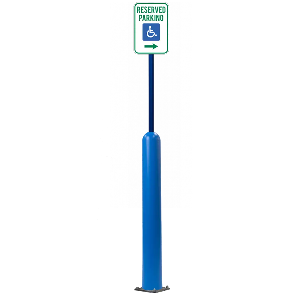 4" X 42" Base Plate Bollard Sign System 14