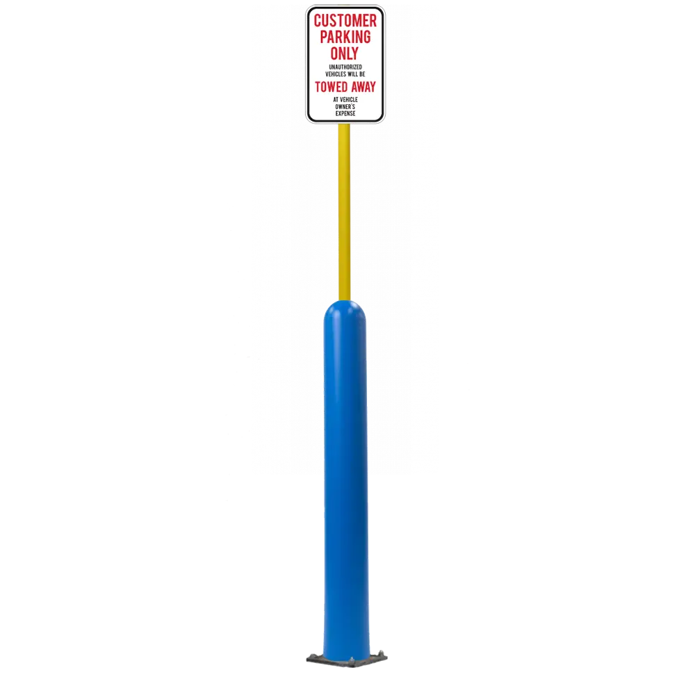 4" X 42" Base Plate Bollard Sign System 79