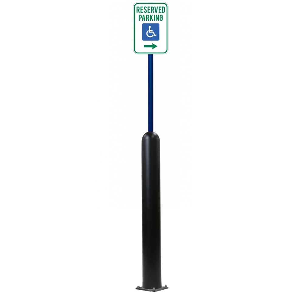 4" X 42" Base Plate Bollard Sign System 15