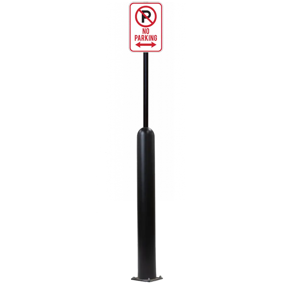 4" X 42" Base Plate Bollard Sign System 28