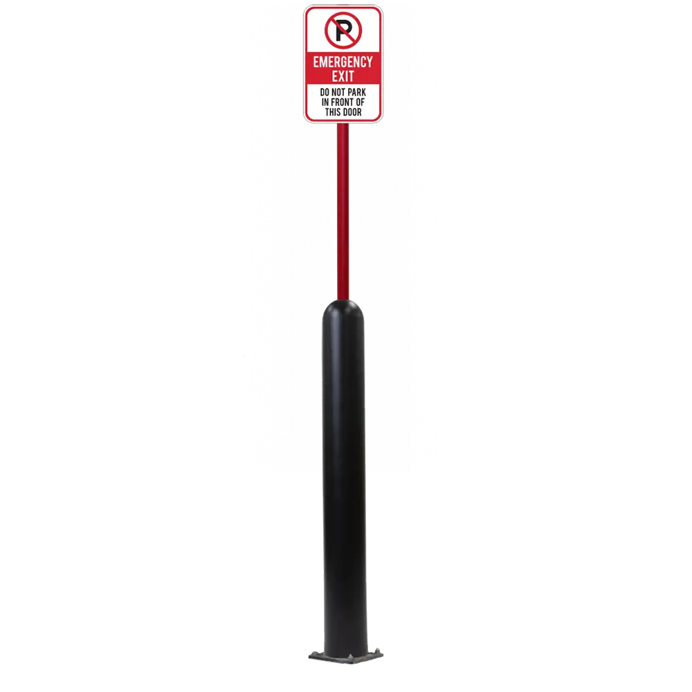 4" X 42" Base Plate Bollard Sign System 54