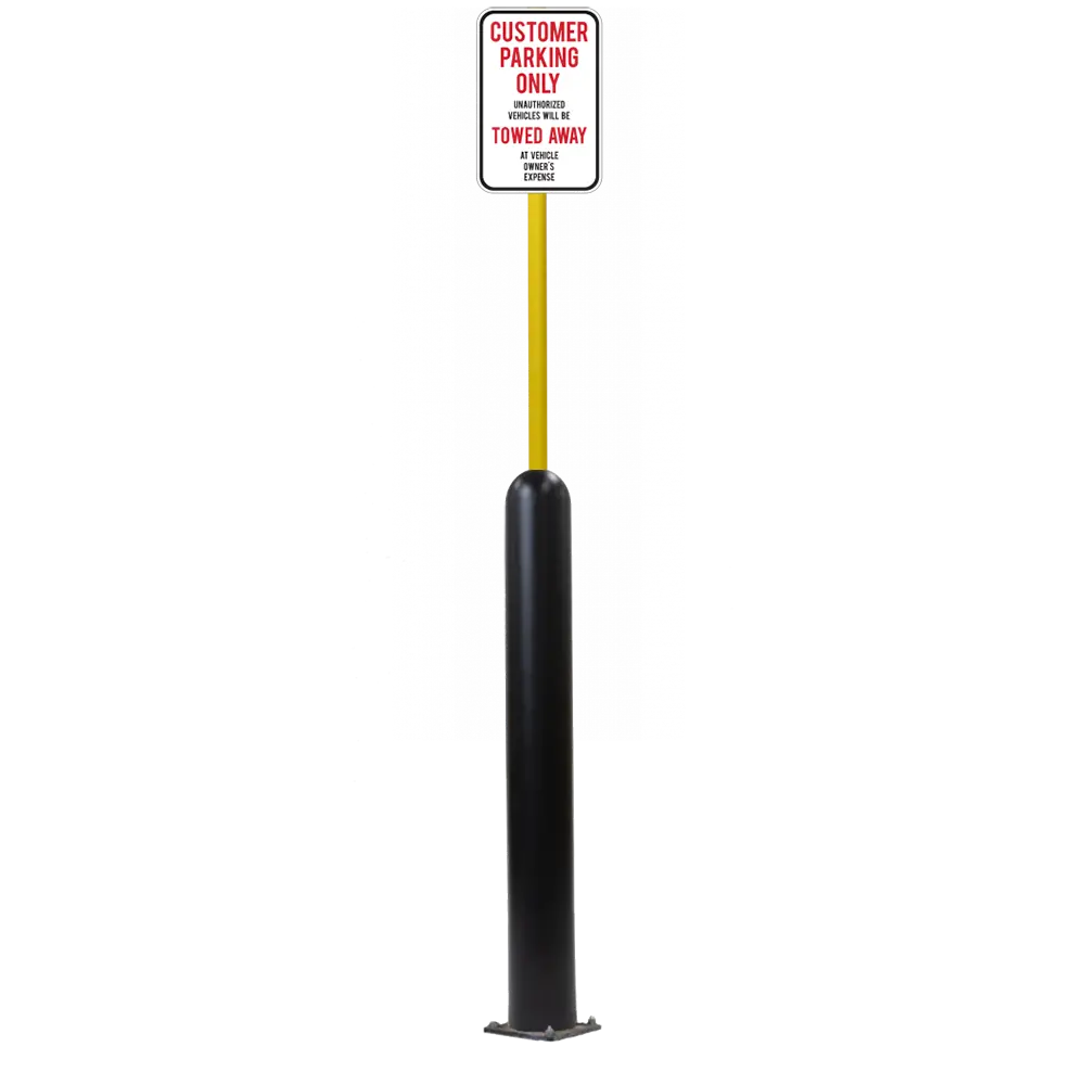4" X 42" Base Plate Bollard Sign System 80