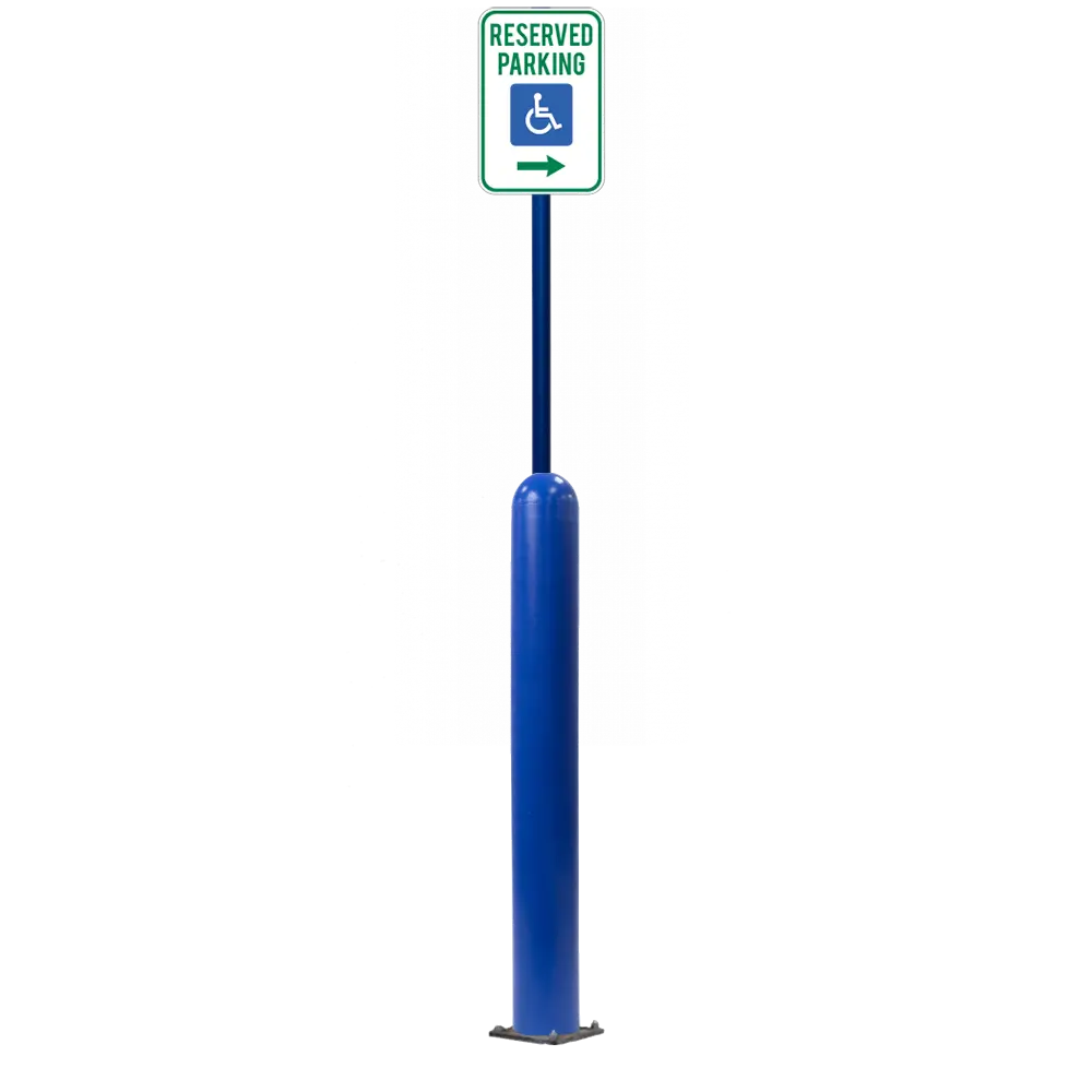 4" X 42" Base Plate Bollard Sign System 16