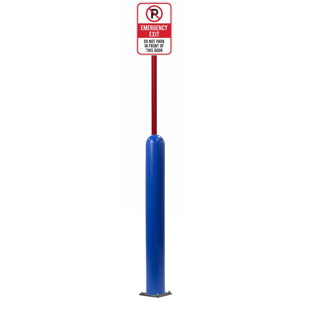 4" X 42" Base Plate Bollard Sign System 55