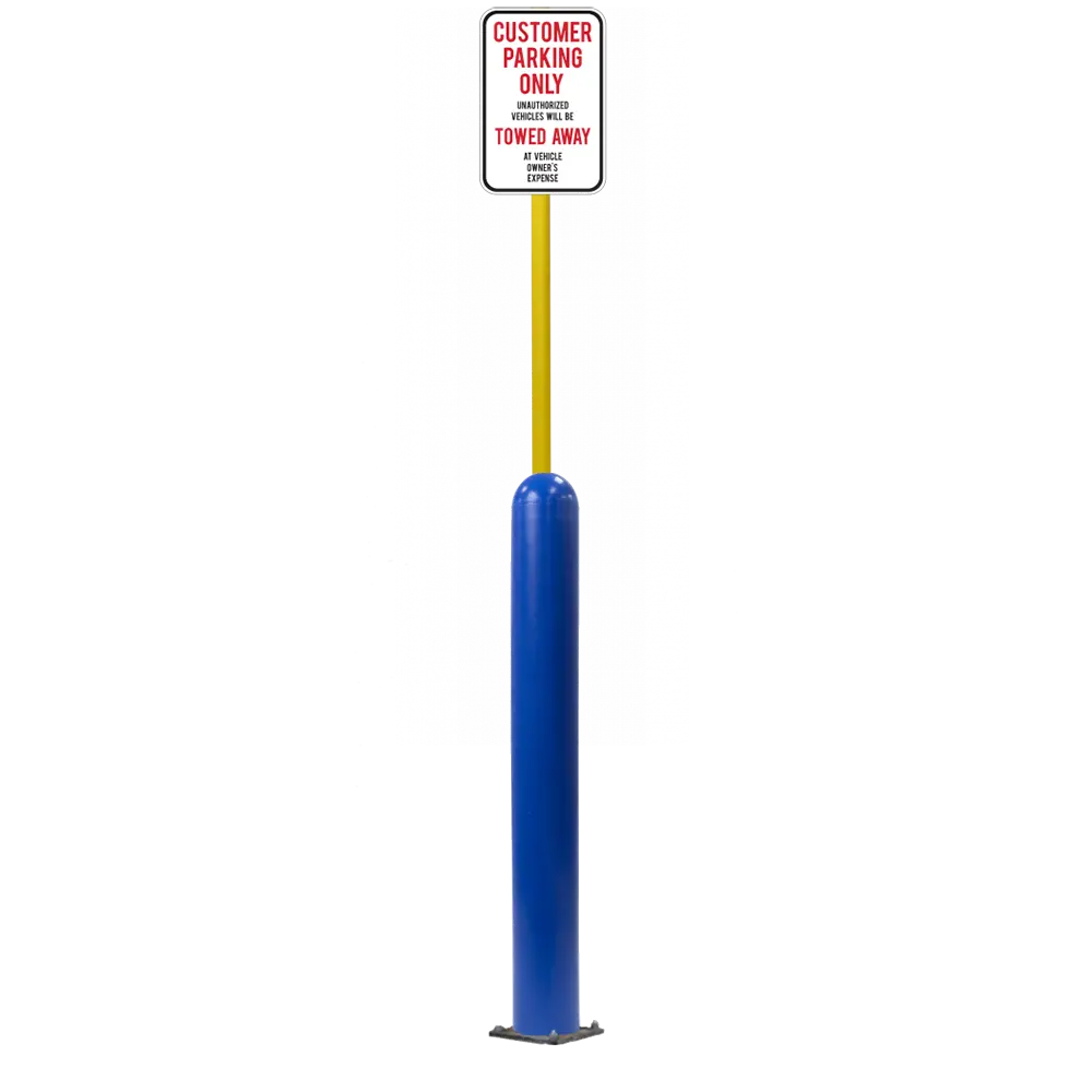 4" X 42" Base Plate Bollard Sign System 81
