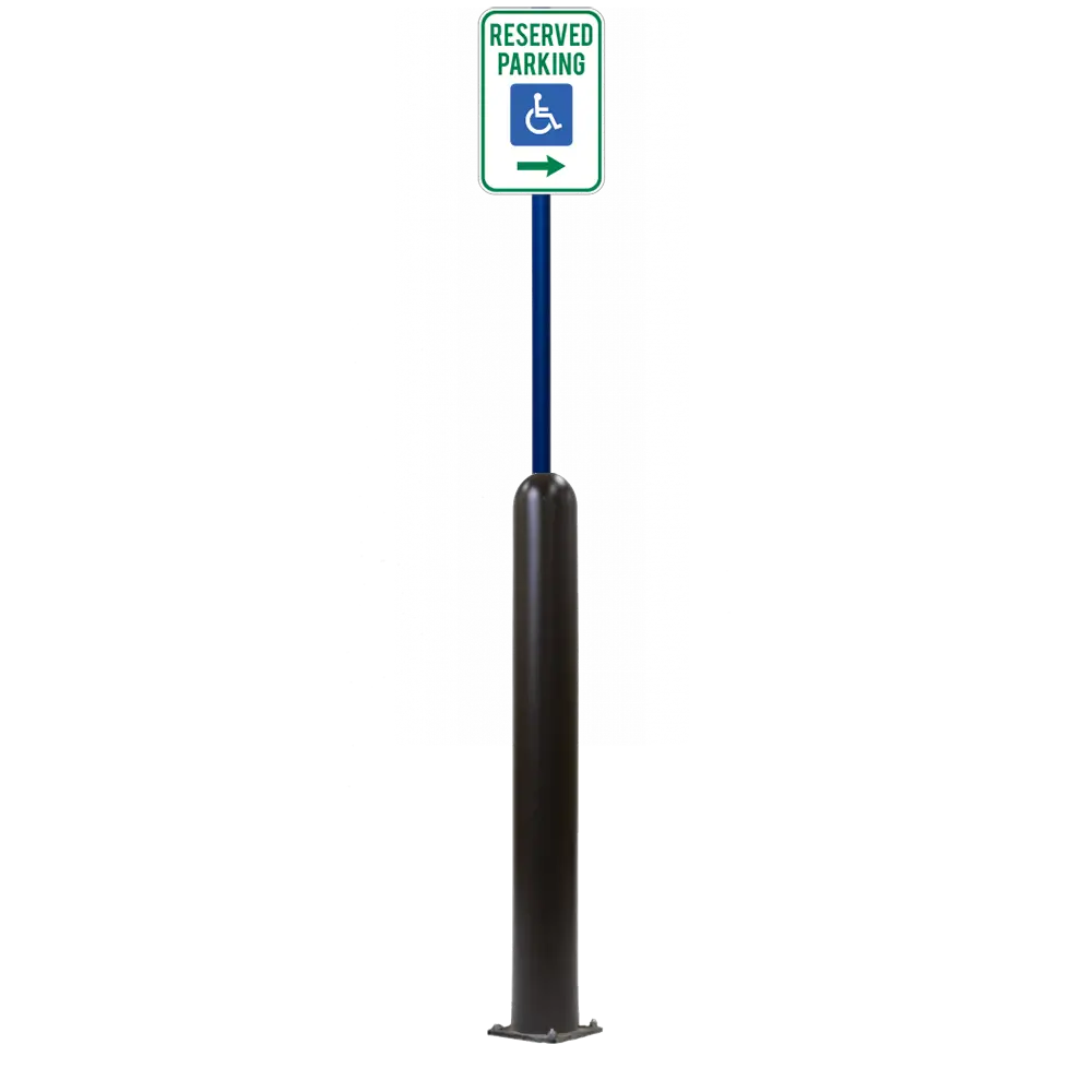 4" X 42" Base Plate Bollard Sign System 17