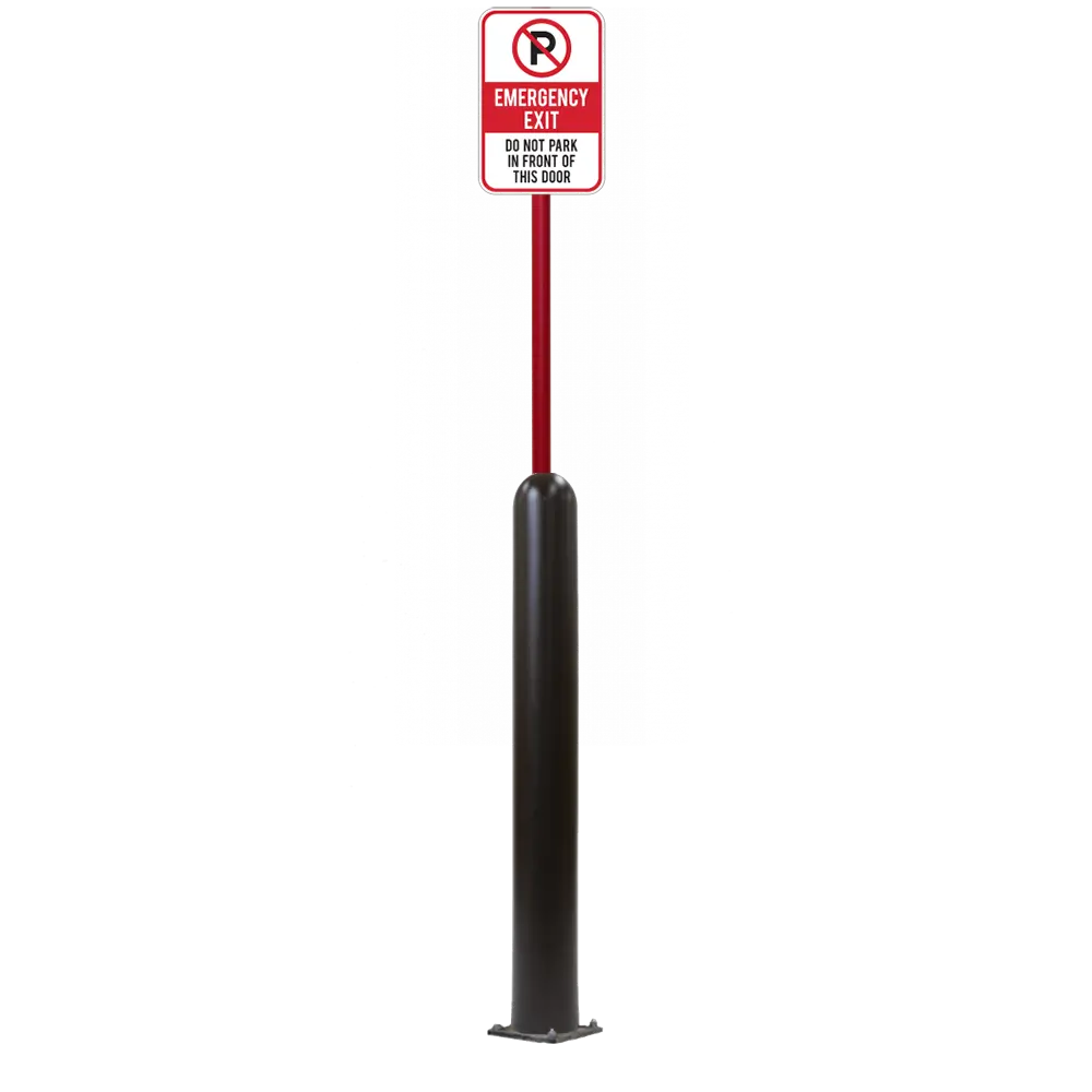 4" X 42" Base Plate Bollard Sign System 56