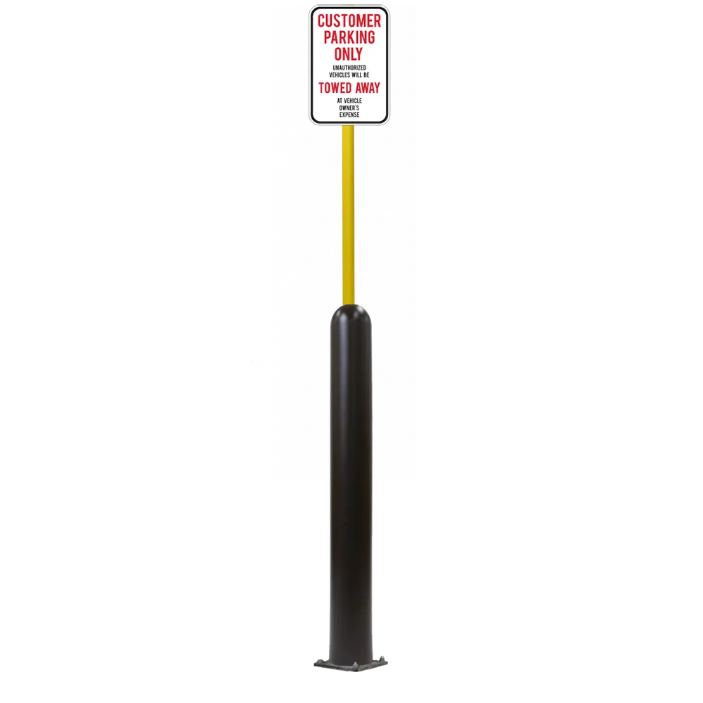 4" X 42" Base Plate Bollard Sign System 82