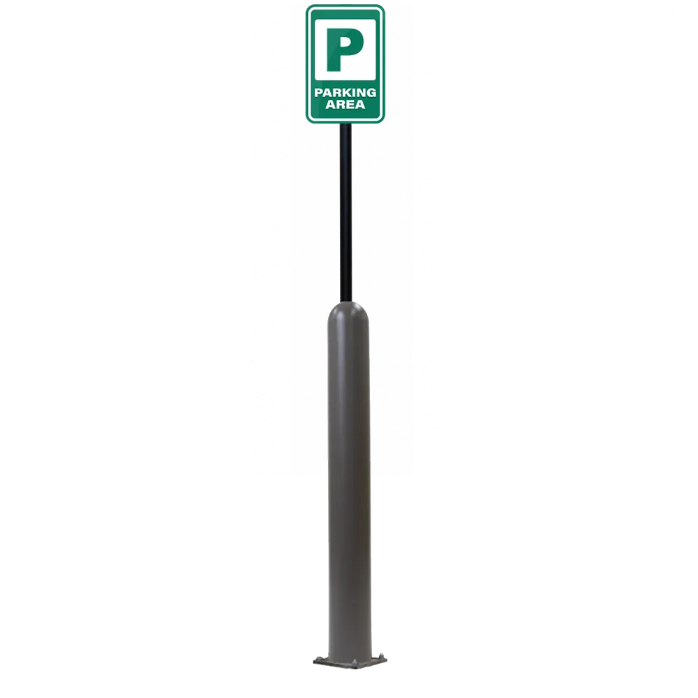 4" X 42" Base Plate Bollard Sign System 5