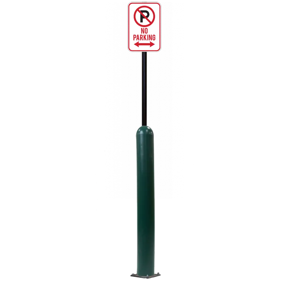 4" X 42" Base Plate Bollard Sign System 32
