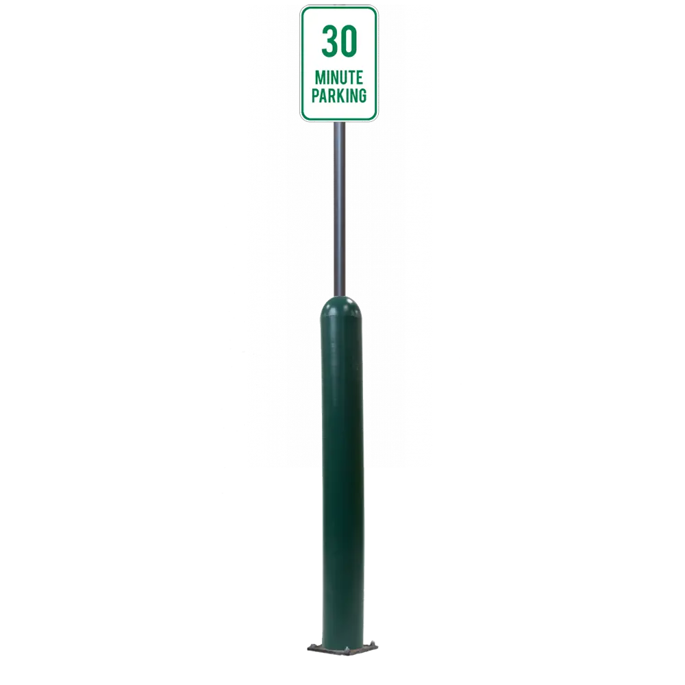 4" X 42" Base Plate Bollard Sign System 45