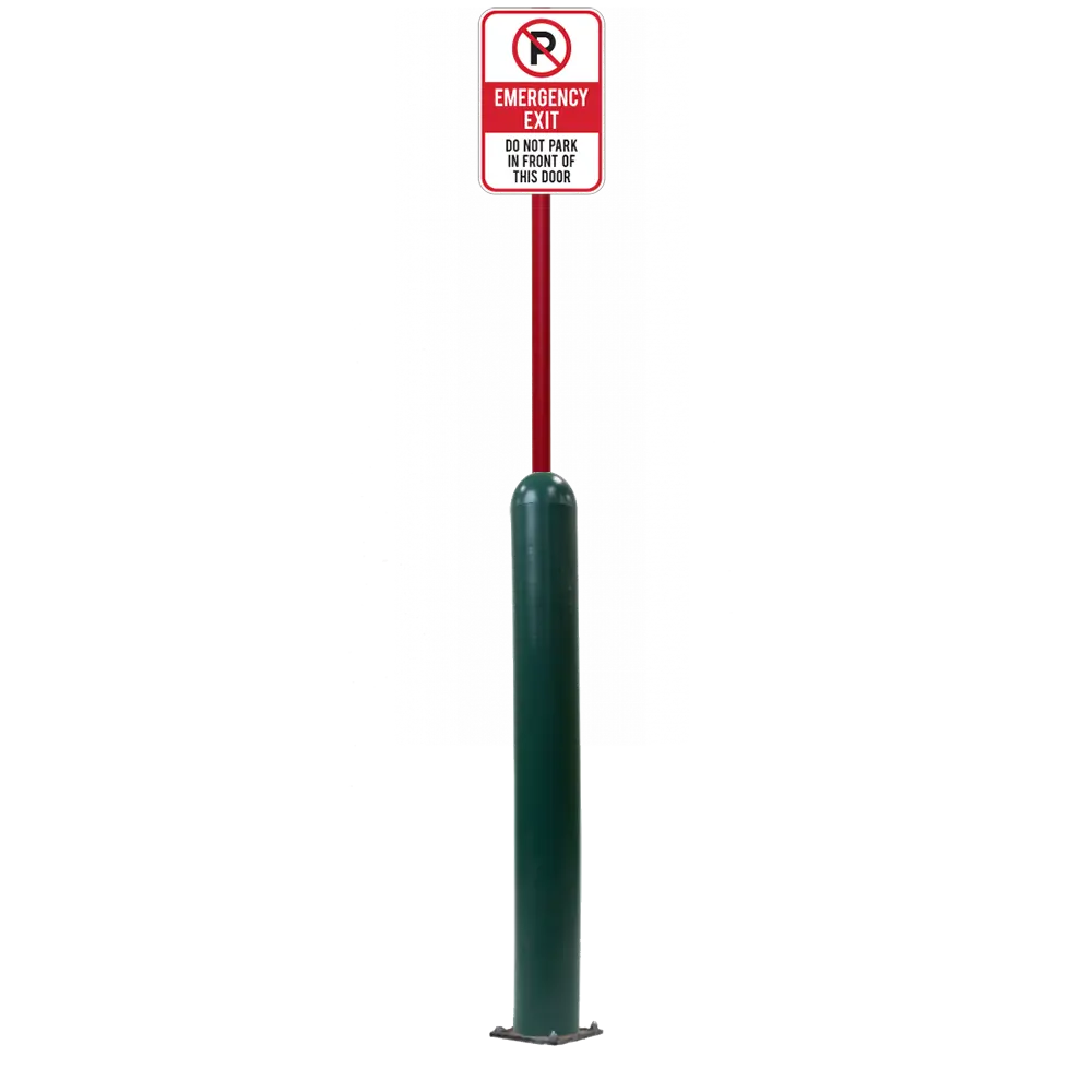 4" X 42" Base Plate Bollard Sign System 58