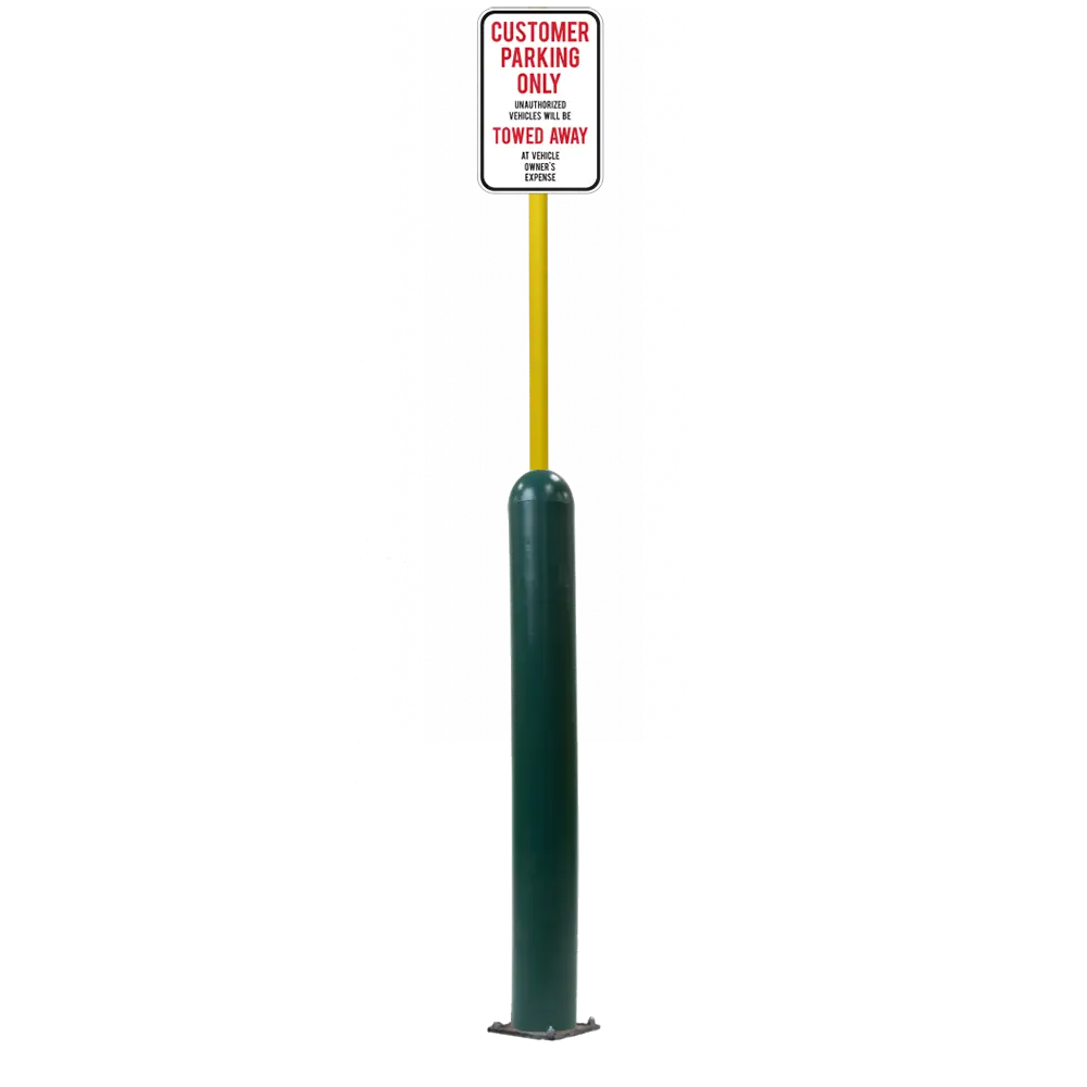 4" X 42" Base Plate Bollard Sign System 84